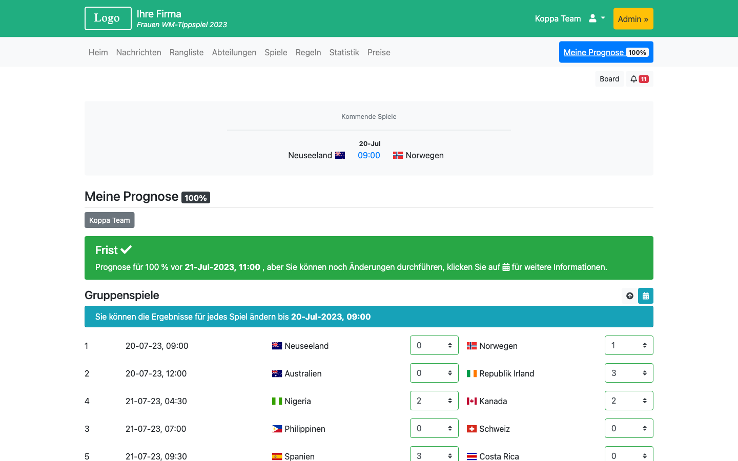 Frauen WM-Tippspiel 2025 - EM 2024